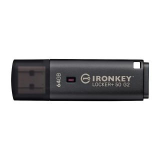 Kingston Technology IronKey Locker+ 50 G2 memorii flash USB 64 Giga Bites USB Tip-A 3.2 Gen 1 (3.1 Gen 1) Negru