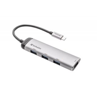Verbatim USB-C Multiport Hub USB 3.2 Gen 1 (3.1 Gen 1) Type-C 5000 Mbit/s Gri