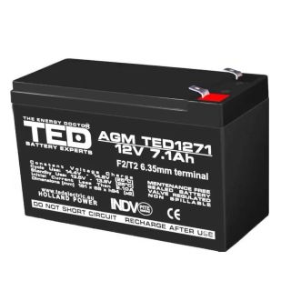 Acumulator TED AGM VRLA 12V 7.1Ah - nou