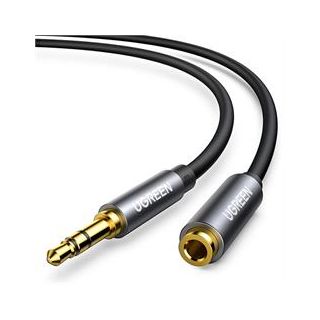 CABLU audio Ugreen, "AV118" stereo 3.5 mm jack (T) la 3.5 mm jack (M), 5m, conectori auriti, negru "10538" - 6957303815388