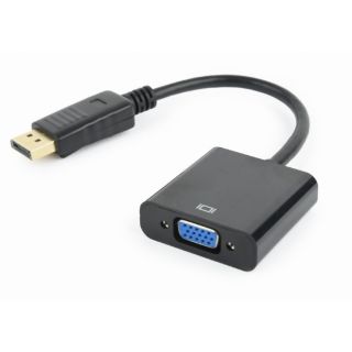 CABLU video GEMBIRD, adaptor DisplayPort (T) la VGA (M), 10cm, rezolutie maxima Full HD (1920 x 1080) la 60Hz, negru, "A-DPM-VGAF-02"