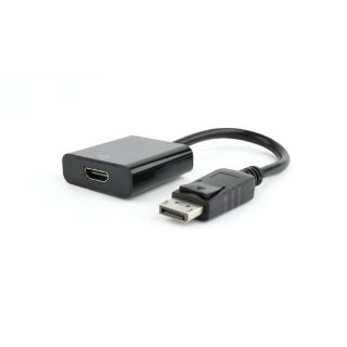 CABLU video GEMBIRD, adaptor DisplayPort (T) la HDMI (M), 10cm, rezolutie maxima Full HD (1920 x 1080) la 60Hz, negru, "AB-DPM-HDMIF-002"
