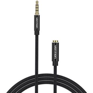 Cablu audio Vention, Jack 3.5mm (T) la Jack 3.5mm (M), 3m, conectori auriti, braided BBC, negru, "BHCBI" - 6922794765696