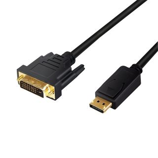 CABLU video LOGILINK, adaptor DisplayPort (T) la DVI-D DL (T), 2m, conectori auriti, rezolutie maxima Full HD (1920 x 1080) la 60Hz, negru, "CV0131"