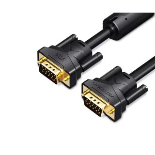 Cablu video Vention, VGA(T) la VGA(T), 10m, rezolutie maxima 1080p la 60 Hz, conectori auriti, cupru, invelis PVC, filtre de ferita, negru, "DAEBL" - 6922794741669
