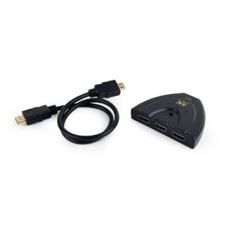 CABLU video GEMBIRD, switch 3 x HDMI (M) la HDMI (T), 0.5m,rezolutie maxima 4K UHD (3840 x 2160) la 60 Hz, conecteaza 3 dispozitive la 1 TV,indicator LED, negru, "DSW-HDMI-35"