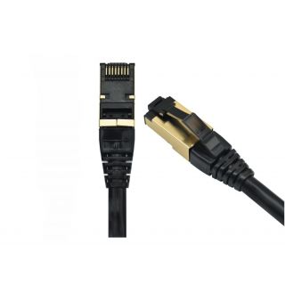 Patchcord FFTP RJ45-RJ45 Cat.8, LSZH, 1m, negru - EMTEX "FFTP-8-1-BK-LSZH-EMT"