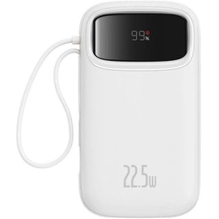 POWER BANK Baseus Qpow2, 20000mAh, 22.5W, 1 x USB; 1 x USB Type-C, 1 x Lightning, total 3A, include cablu USB Type-C 0.3m, alb, "P10055002223-00" - 6932172636319