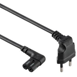 CABLU alimentare GEMBIRD casetofon, 1m, intrare Euro plug in unghi 90 grade, iesire C7 in unghi 90 grade, 10A, bulk, black, "PC-184L"