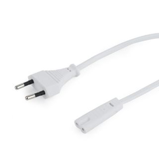 CABLU alimentare GEMBIRD casetofon, 1.8m, intrare Euro plug, iesire C7, bulk, alb, "PC-184/2-W"