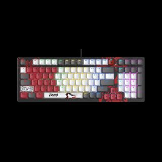 TASTATURA A4TECH - gaming, "Bloody co-branded Naraka", cu fir 1.8m, 106 taste, multimedia , iluminare, USB, negru, "S98"