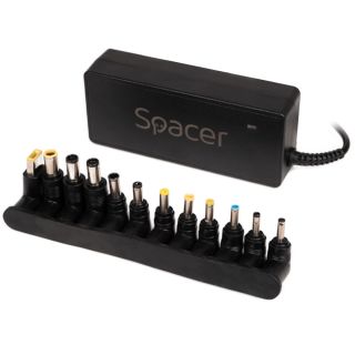 ALIMENTATOR Notebook Universal AC-DC, SPACER, 90W comutare automata tensiune - compatibil cu majoritatea NB, 12 tipuri de mufe, DC15/16/19/19.5/20V, "SPNA-UNIV-12" 45507204
