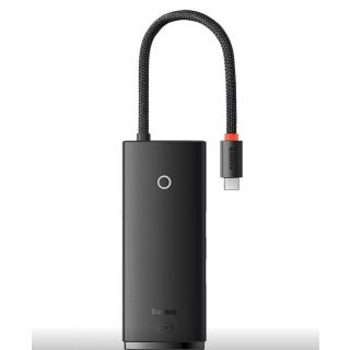 DOCKING Station Baseus Lite, conectare PC USB Type-C, USB 3.0 x 3, USB Type C x 1 PD 20V/5A, HDMI x 1/4K/30Hz, negru "WKQX040001" - 6932172606305