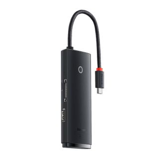 DOCKING Station Baseus Lite, conectare PC USB Type-C, USB 3.0 x 2, USB Type C x 1, HDMI x 1/4K/30Hz, card reader SD/microSD, negru "WKQX050001" - 6932172606329