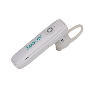 CASCA Spacer wireless, pt. smartphone, monocasca, microfon pe casca, alb, "SPBH-HF-01-WH",