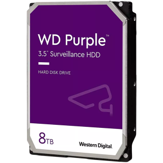 HDD Video Surveillance WD Purple 8TB CMR, 3.5, 256MB, 5640 RPM, SATA, TBW: 180 "WD85PURZ"